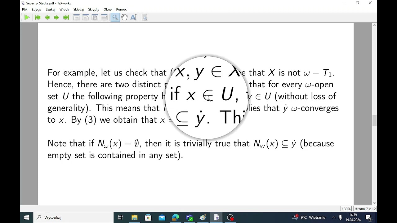 Separation axioms and p-stacks in weak structures