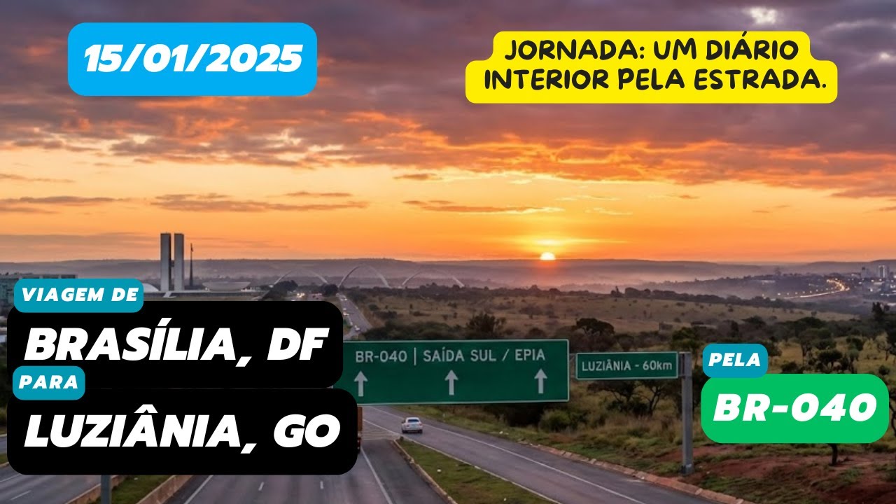 Diário de viagem: Brasília/DF para Luziânia/GO (BR-040 - 15/01/2025 - parte 1) #roadtrip