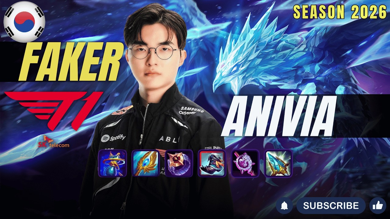 T1 Faker ANIVIA vs AURORA Mid - Patch 26.5 KR Ranked | lolrec