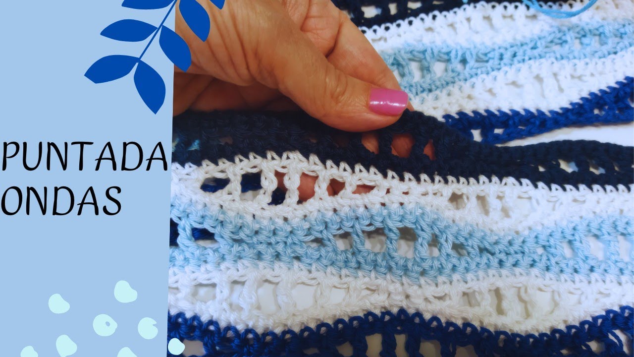 PUNTO ONDAS  CROCHET. PUNTADA CALADA CROCHET 😍🐟🐠.FELIZ VERANO 🌞💚🌺