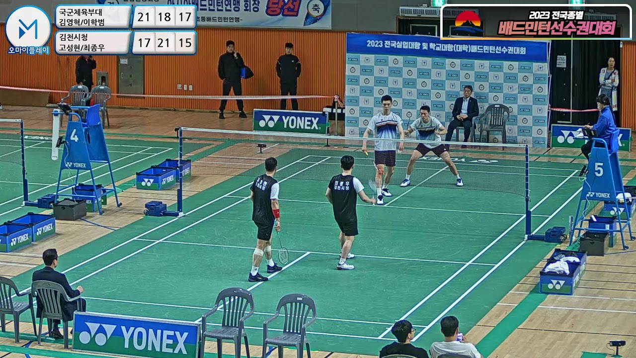 단체 남자 일반 8강 | (국군체육부대) 김영혁/이학범 vs (김천시청) 고성현/최종우[2023 전국실업대항 및 학교대항(대학)배드민턴선수권대회]