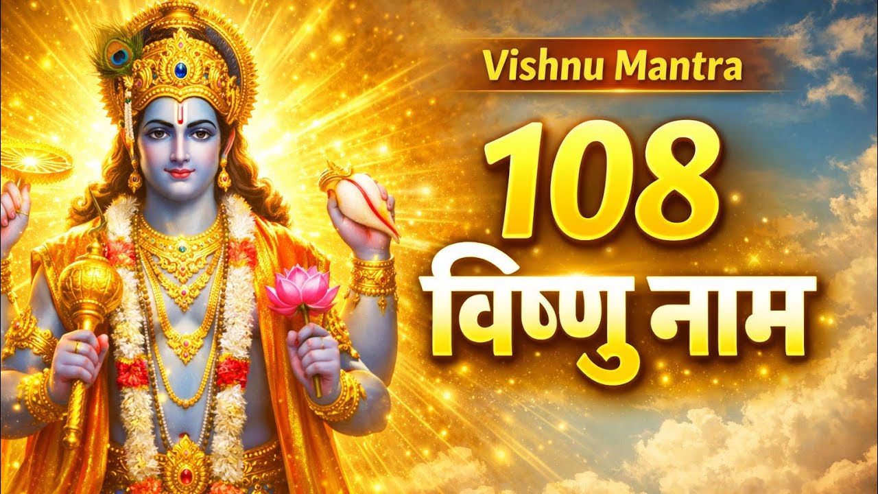 विष्णु सहस्त्रनाम 108 नाम (5 बार) | सुनते ही बदल सकती है किस्मत | Powerful Vishnu Mantraया