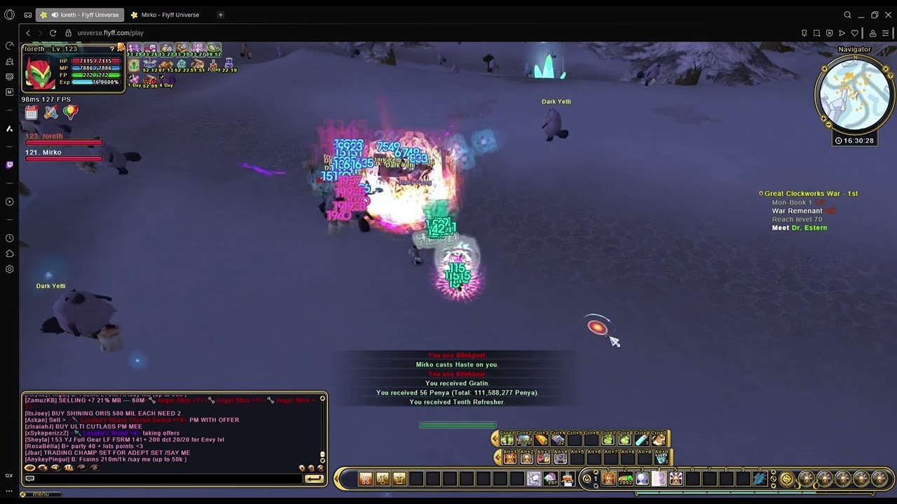 Flyff Universe - Psykeeper level 123 HnR Basic Items