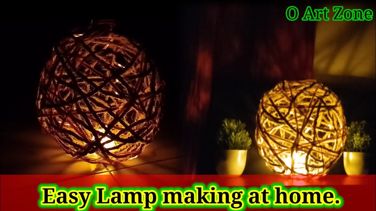 Diy Jute Lamp  Easy lamp making at home 