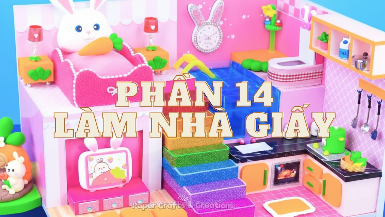 Phần 14 :  Cô Tỷ Tỷ  Làm Nhà Giấy Xinh Xinh  #minidiy  #diy #handmade #Cotyty #miniature