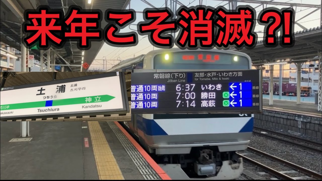 常磐線　【絶滅危惧種の土浦始発いわき行きに乗ってみた⁉️】