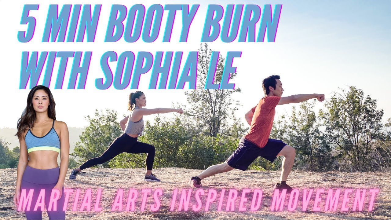 5 Minute Booty Burn Workout with Model Sophia Le (follow along w/ instruction)