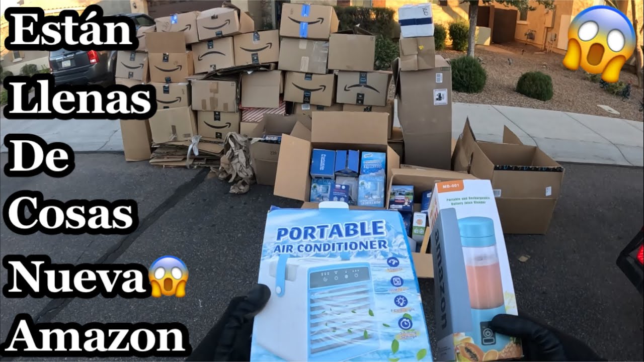 LO QUE TIRAN EN USA😱CAJAS DE AMAZON LLENAS DE COSAS🤑🤑