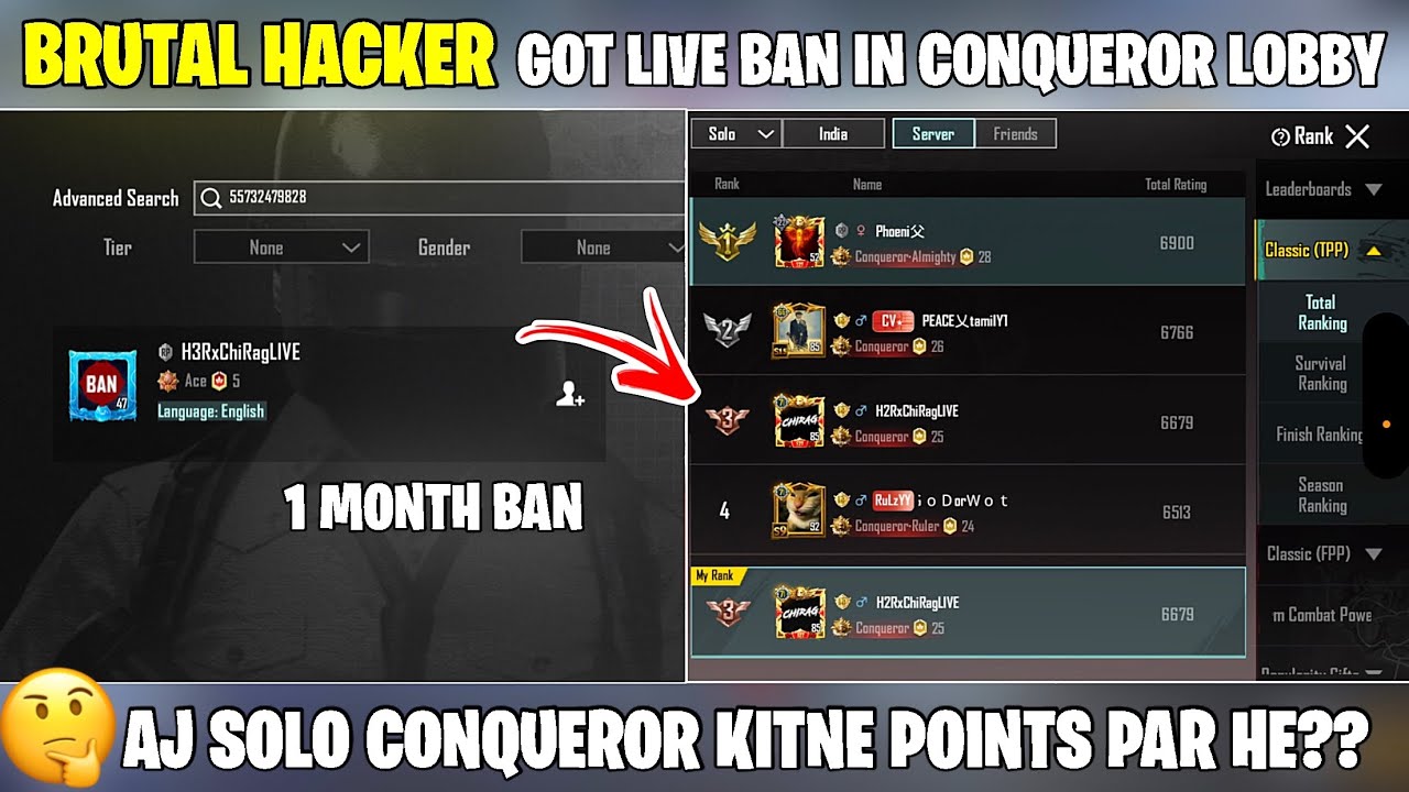EVERY MATCH HACKERS🥀 FAKE H3R CHIRAG GOT BAN 😱HACKER GOT BAN FOR 1 MONTH 