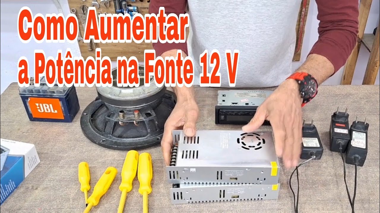 COMO LIGAR FONTE 12 V EM SÉRIE E PARALELO. Pra Aumentar a  Potência.
