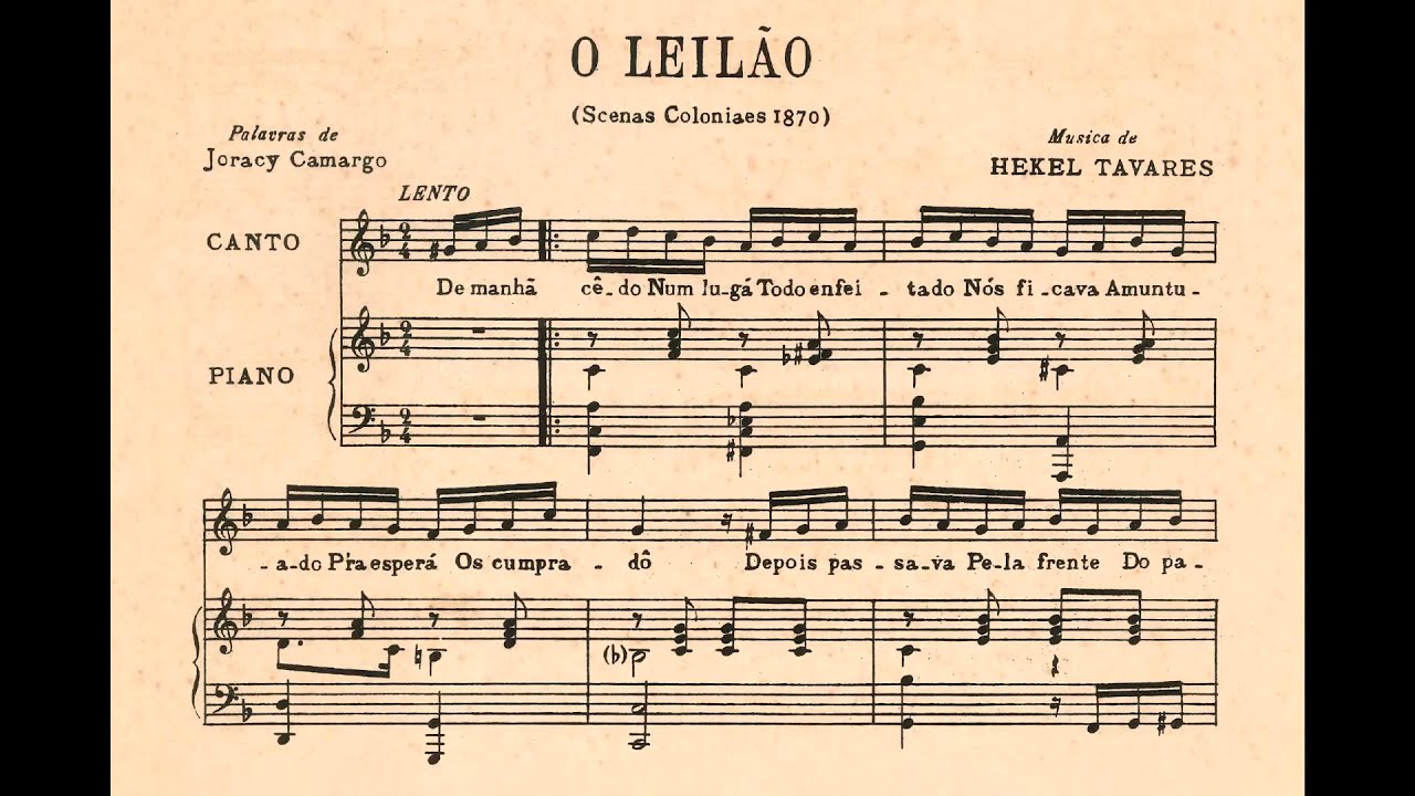 Hekel Tavares e J. Camargo - O leilão (red. piano solo) (Marco Bernardo, piano)