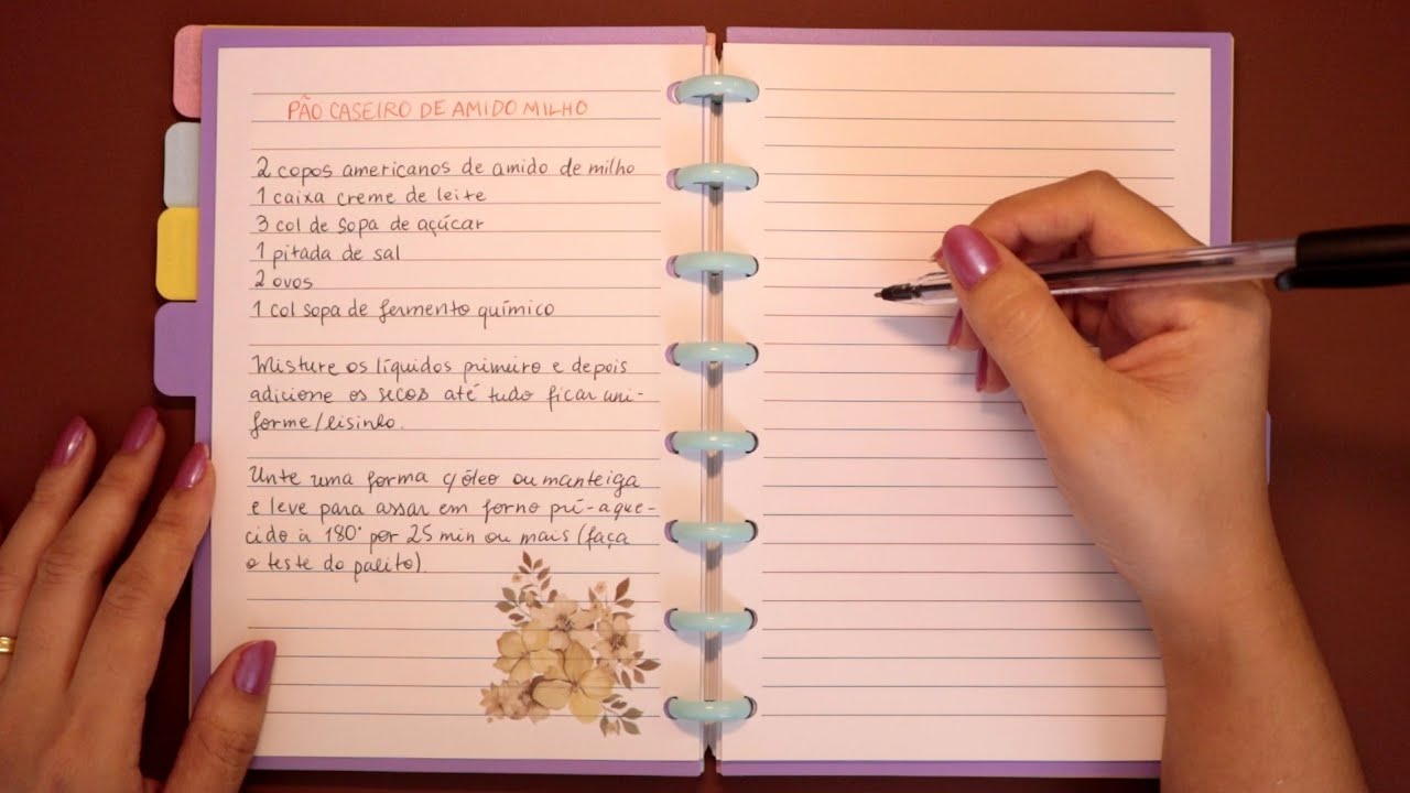 (ASMR) Escrita, voz suave alternada c/ sussurros p/ trazer relaxamento| Produ&ccedil;&atilde;o de 📒 de receitas #2