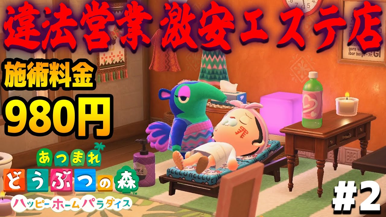 高級エステ店を頼まれたから『無許可営業の激安エステ店』作った #2【悪いあつまれどうぶつの森 ハッピーホームパラダイス】