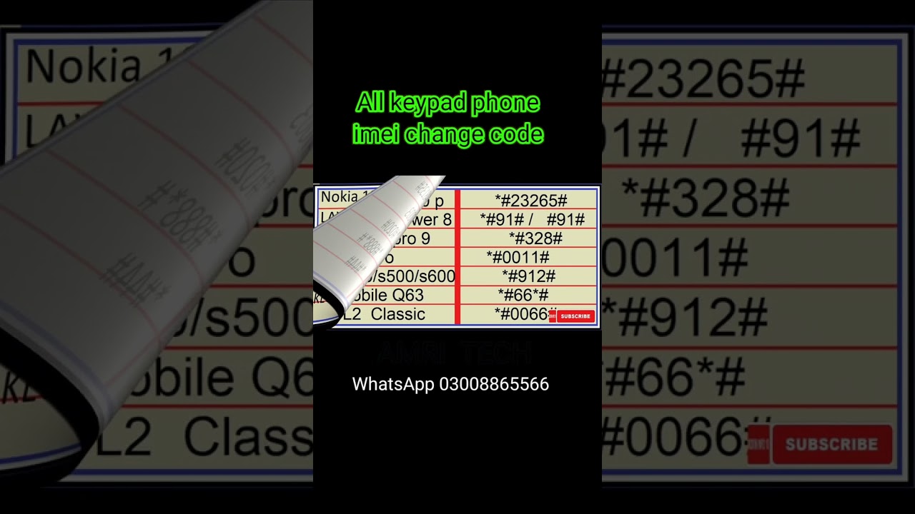 All keypad features phone's imei repair code  in one video