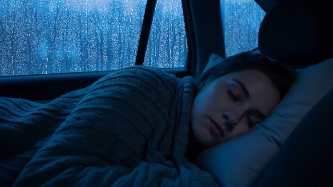 Stop Overthinking Tonight with Heavy Rain & Gentle Thunder on Car at Night