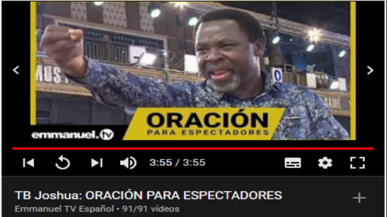 ORACION MUNDIAL DE LIBERACION: TB. JOSHUA. CONECTECE Y RECIBA SU BENDICION POR SU FE EN CRISTO.