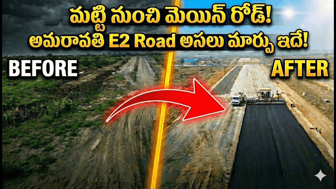 Amaravati E2 Road Before vs Now | మట్టి నుంచి మెయిన్ రోడ్ భారీ మార్పు!