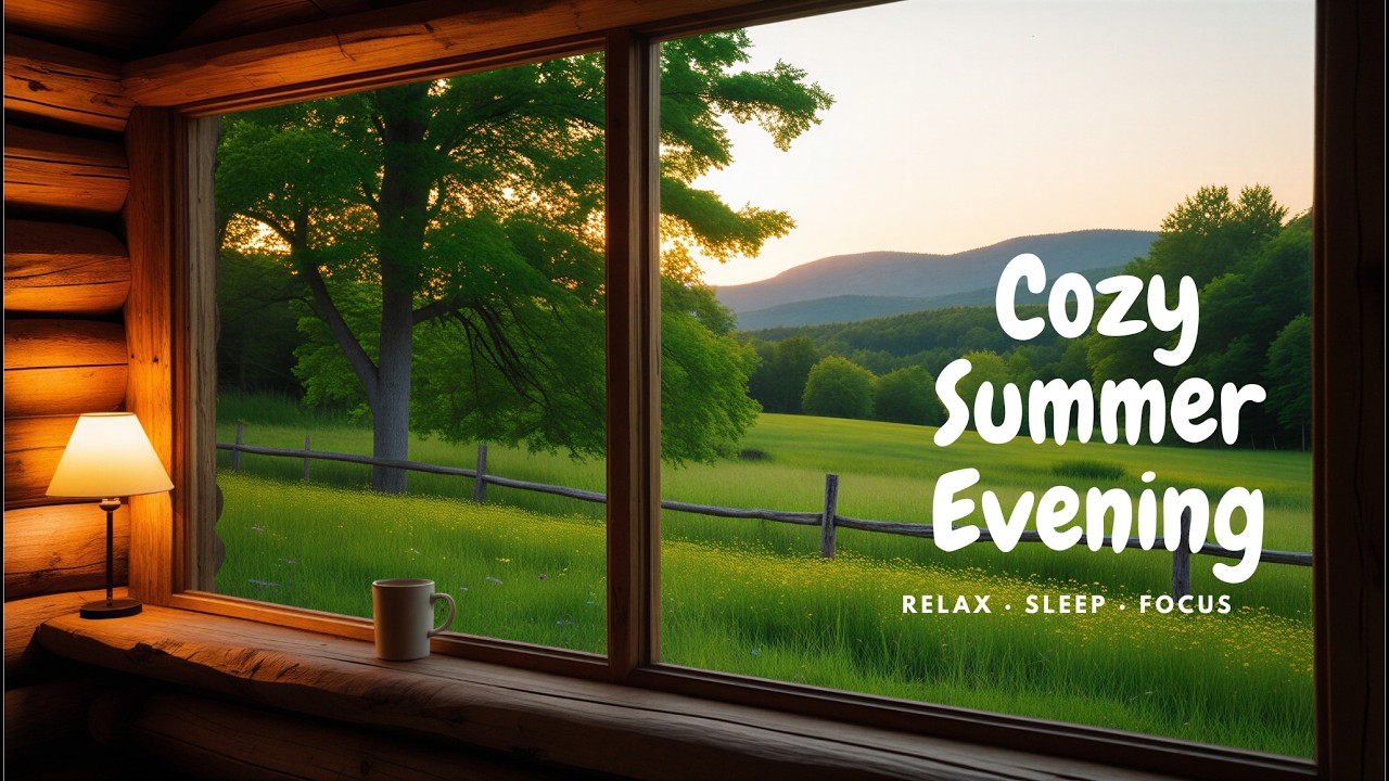 Cozy Summer Evening by the Window 🌿 Relaxing Cabin Ambience with Lofi Music for Sleep & Relax