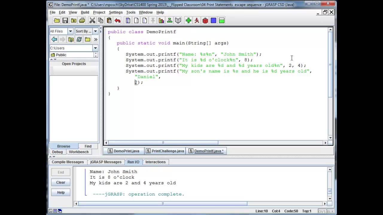 Java Basics - printf