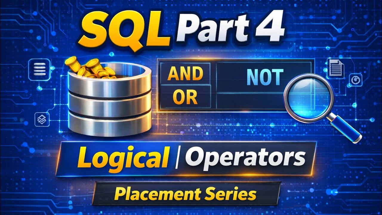 SQL Part 4 | AND OR NOT Operators Explained | Placement Series for freshers 