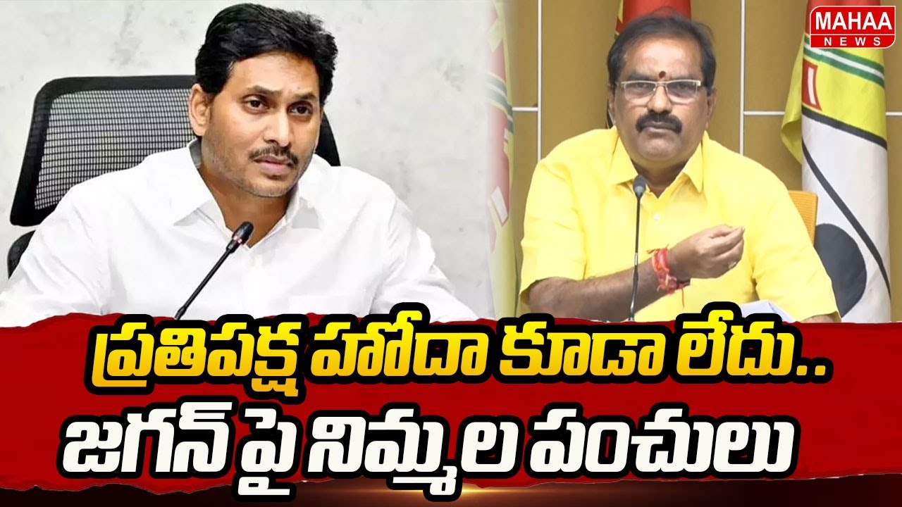 ప్రతిపక్ష హోదా కూడా లేదు..జగన్ పై నిమ్మల పంచులు | Nimmala Ramanaidu Setaires On YS Jagan