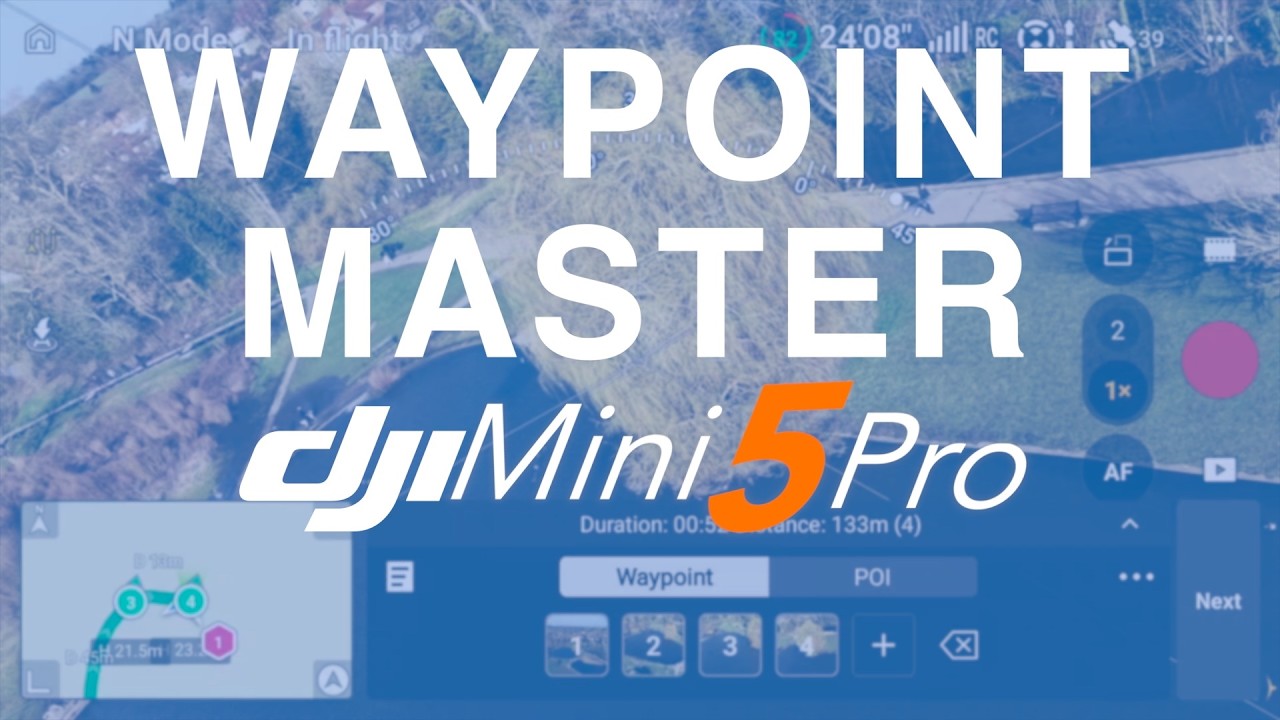 DJI Mini 5 Pro — Мастеринг путевых точек и вращения для кинематографических съемок.