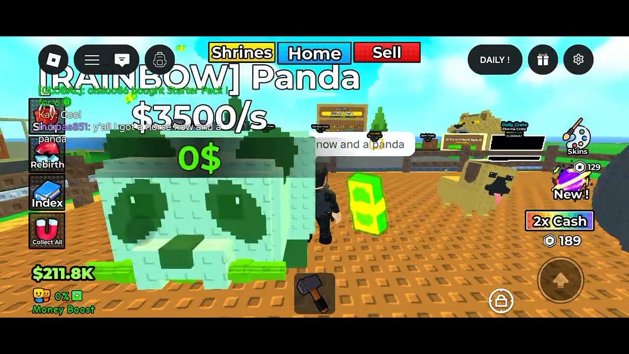 Playing Roblox my zoo and opening crates 