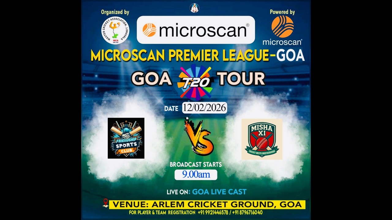 🔴Live | MISHA XI VS FRIENDSHIP SPORTS CLUB | MICROSCAN PREMIER LEAGUE GOA 2026