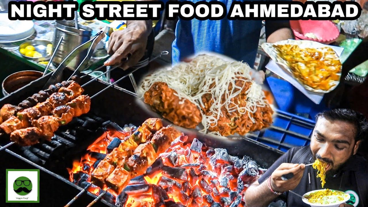 Night Street Food Tour of Ahmedabad with Veggiepaaji | Cheese Frankie, Maggi Pakoda,  & More