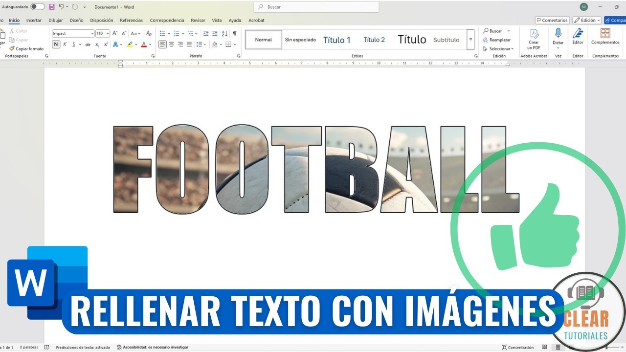 ✍️ Como RELLENAR TEXTO con imagen en WORD |🖼️ TEXTO con FOTO de Fondo (PASO a PASO) | Tutorial Fácil