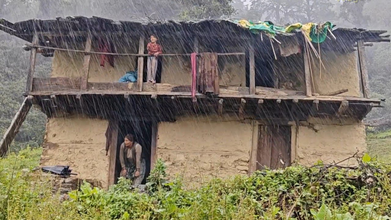 Best Life in A Himalayan Village | During The Rainy Day | Most Relaxing | Village Documentary Video
