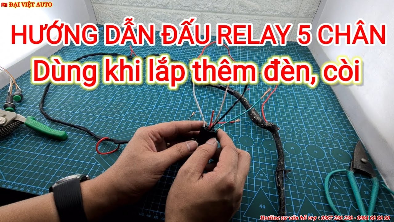 LẮP ĐÈN CÒI ĐÚNG CÁCH - Hướng dẫn lắp relay ( rơ le ) chuyển điện ắc quy khi lắp thêm đèn còi