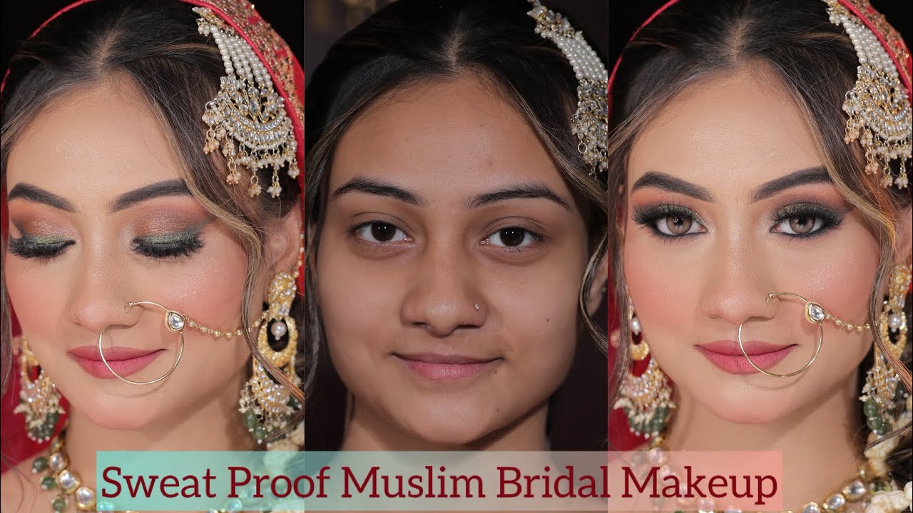 Muslim bridal look |sweat proof makeup tutorial step by step | trending eyemakeup |Flawless base ✅
