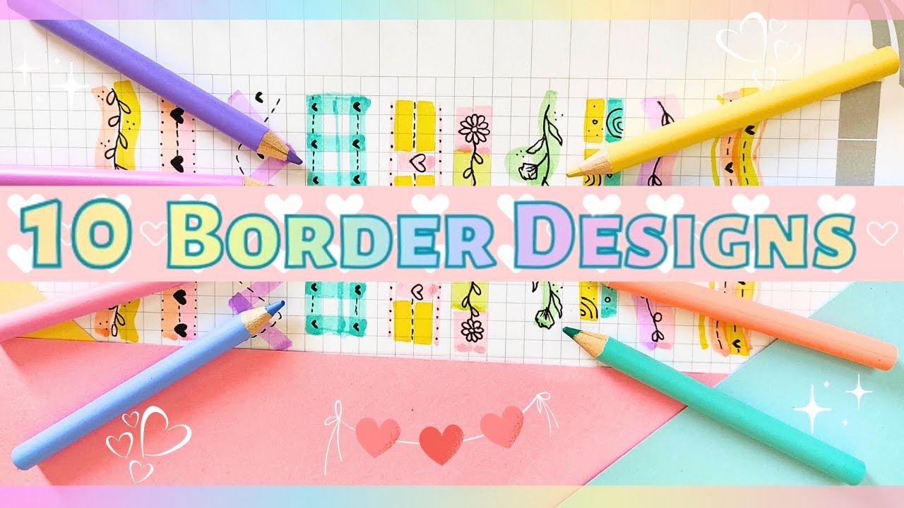 10 Easy Border Designs for Project & Assignments | Notebook borders | Text dividers #borderdesigns