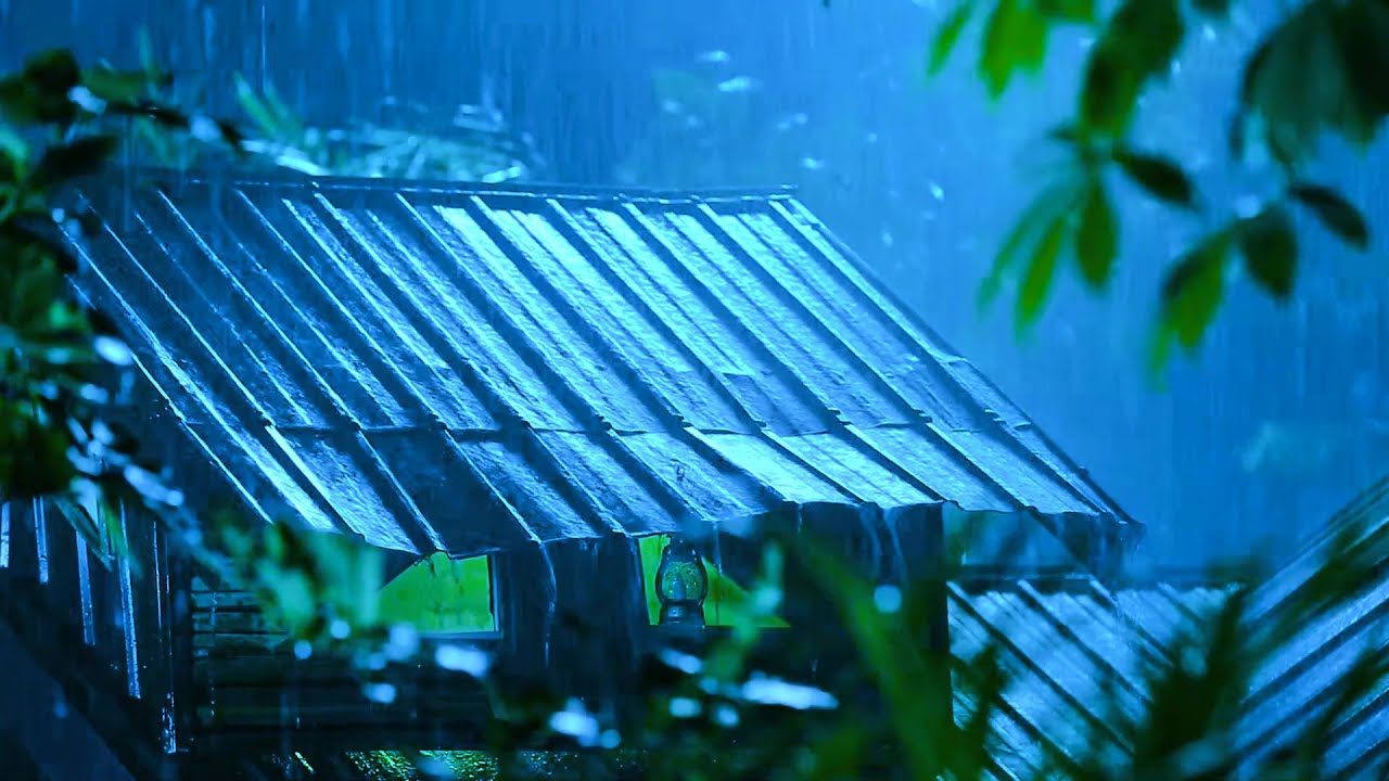 Get Over Insomnia with Heavy Rain Sounds on a Tin Roof at Night for Sleep & Relaxation