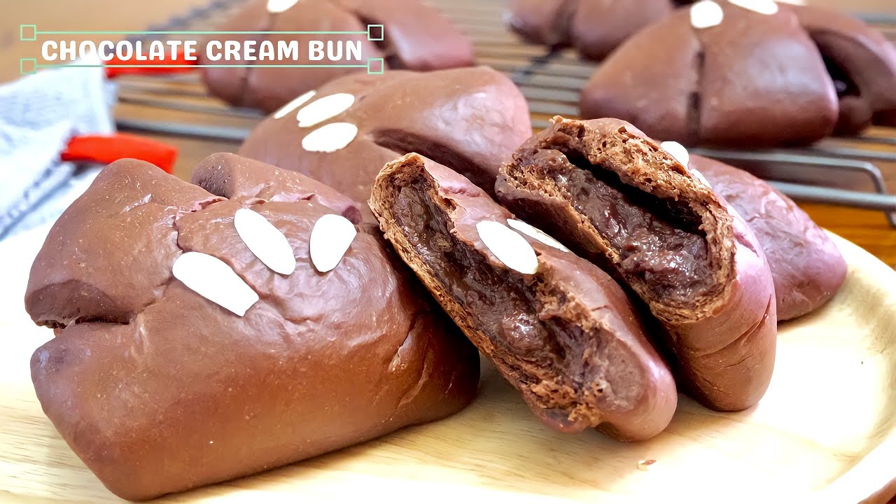 DOUBLE CHOC BUNS🍫【Soft and Fluffy!! Chocolate Cream Bread😋Perfect for Choc Lovers!! /Recipe/】