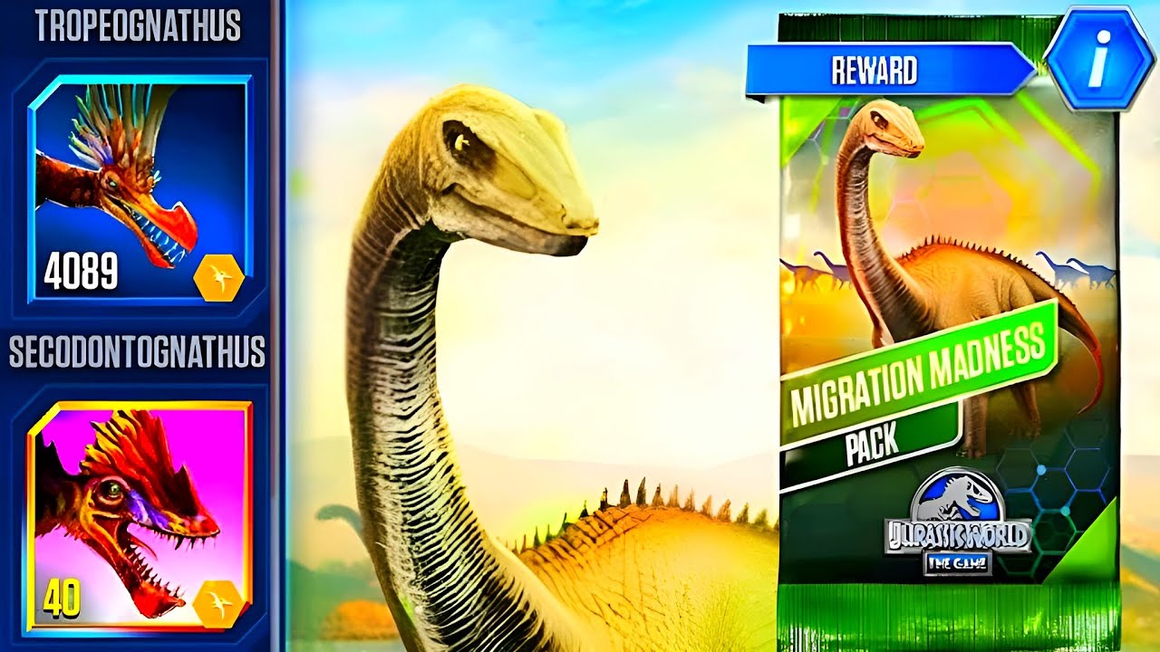 MIGRATION MADNESS TROPEOGNATHUS VS SECODONTOGNATHUS BATTLE STAGE | JURASSIC WORLD THE GAME