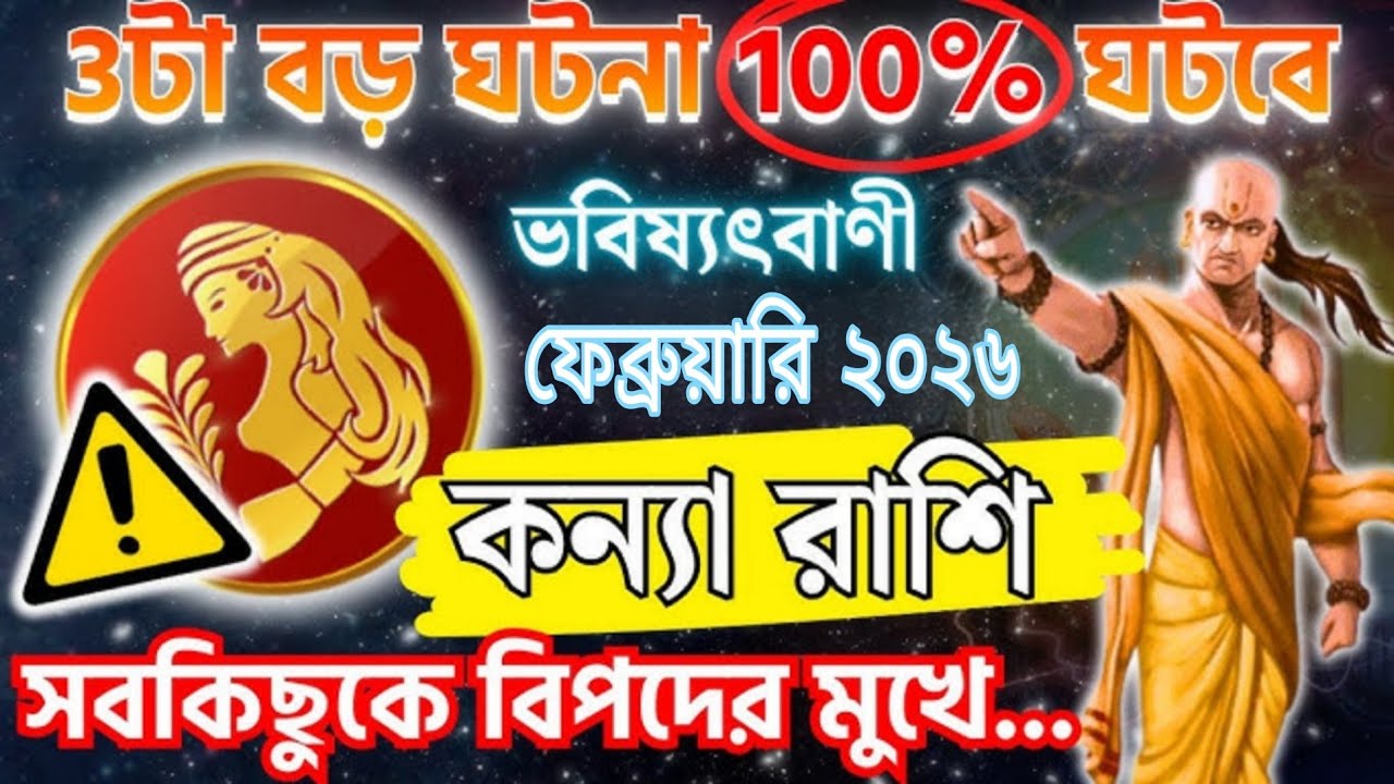 কন্যা রাশি ফেব্রুয়ারি ২০২৬ | ১০০% বড় ঘটনা ঘটবে ⚠️ ভবিষ্যৎবাণী যা সবাইকে চমকে দেবে 🔥#banglarashifal