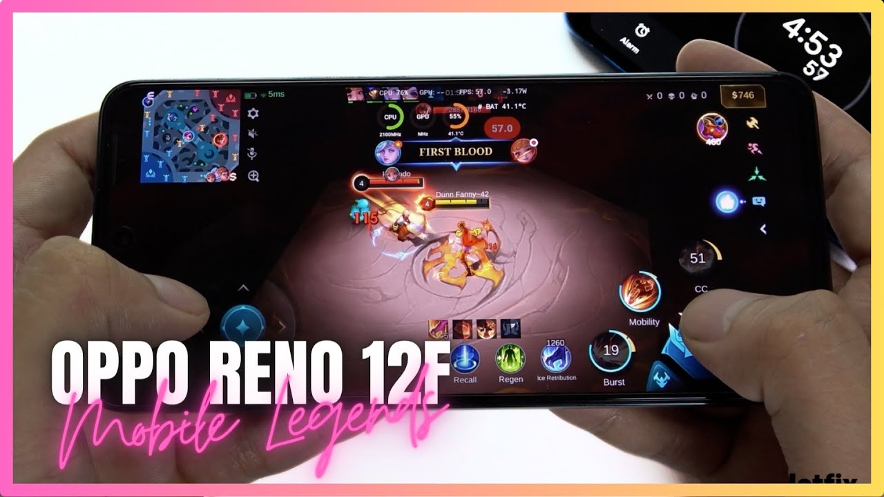 Oppo Reno 12F Mobile Legends Gaming test MLBB | Dimensity 6300, 120Hz Display