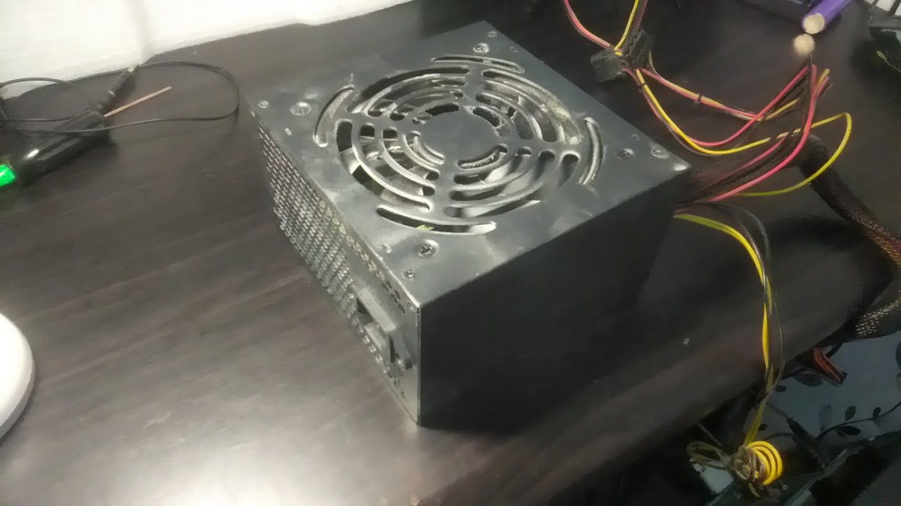 Fixing power supply fan not spinning, making noise, spinning very slow.