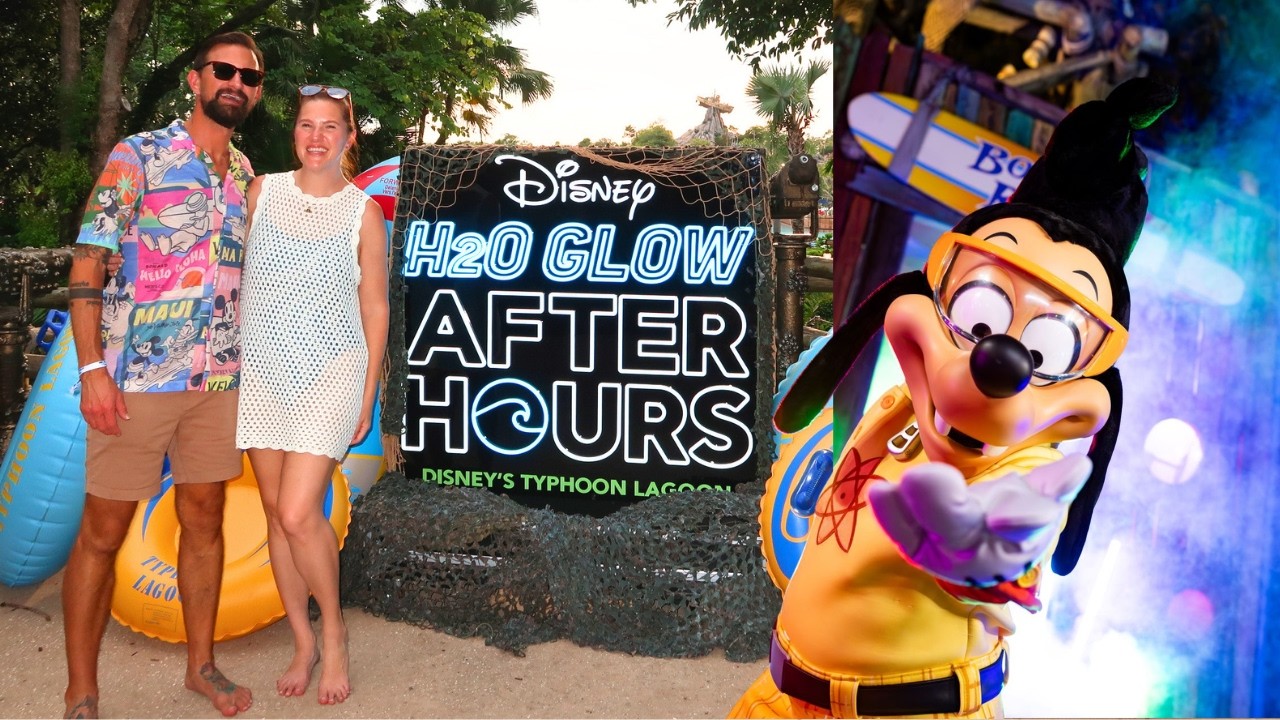 Лучший аквапарк Disney ночью!! Вечеринка Typhoon Lagoon H2O Glow After Hours! Горки, еда и многое...
