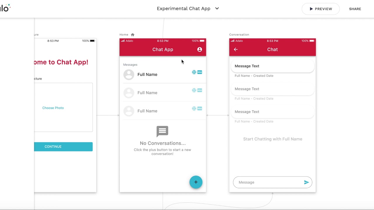 Adalo hints: chat app enhancements