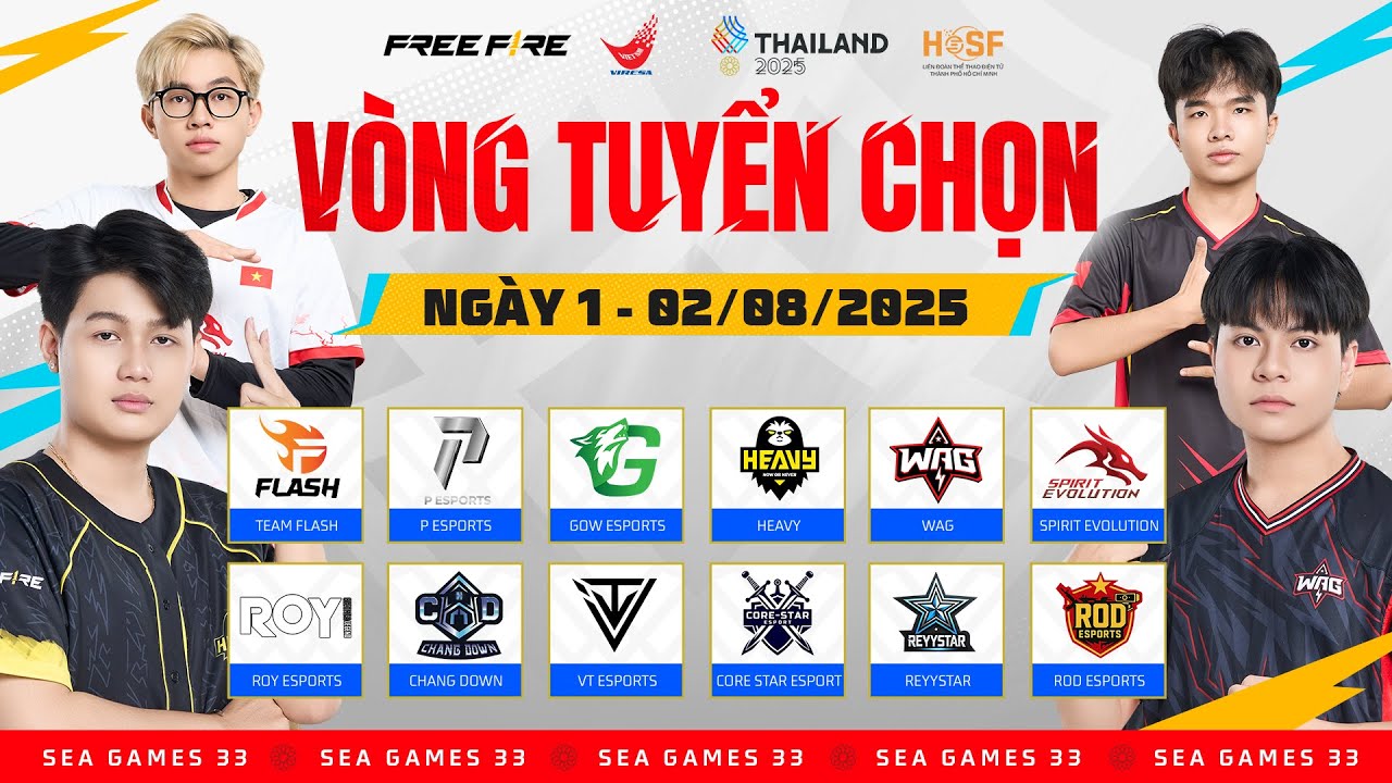 🔴 [LIVE] VÒNG TUYỂN CHỌN SEA GAMES 33 VIỆT NAM - NGÀY 1