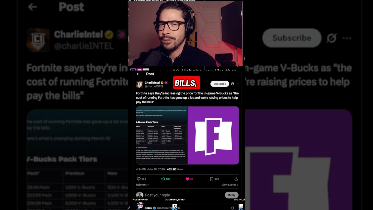 FORTNITE нужно оплачивать счета.