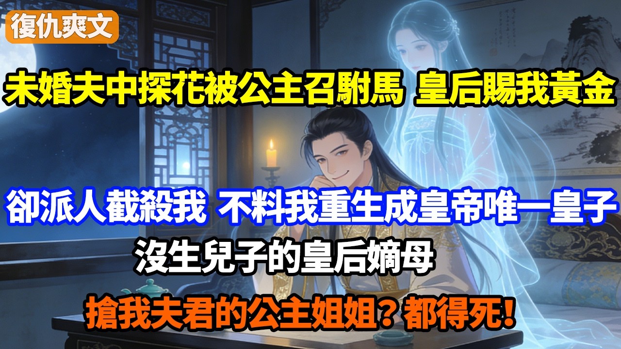 未婚夫中探花被公主召爲駙馬，皇后賜我黃金補償卻私下派人截殺我，不料我重生成皇帝唯一皇子，沒生兒子的皇后嫡母，搶我夫君的公主姐姐？都得死！
