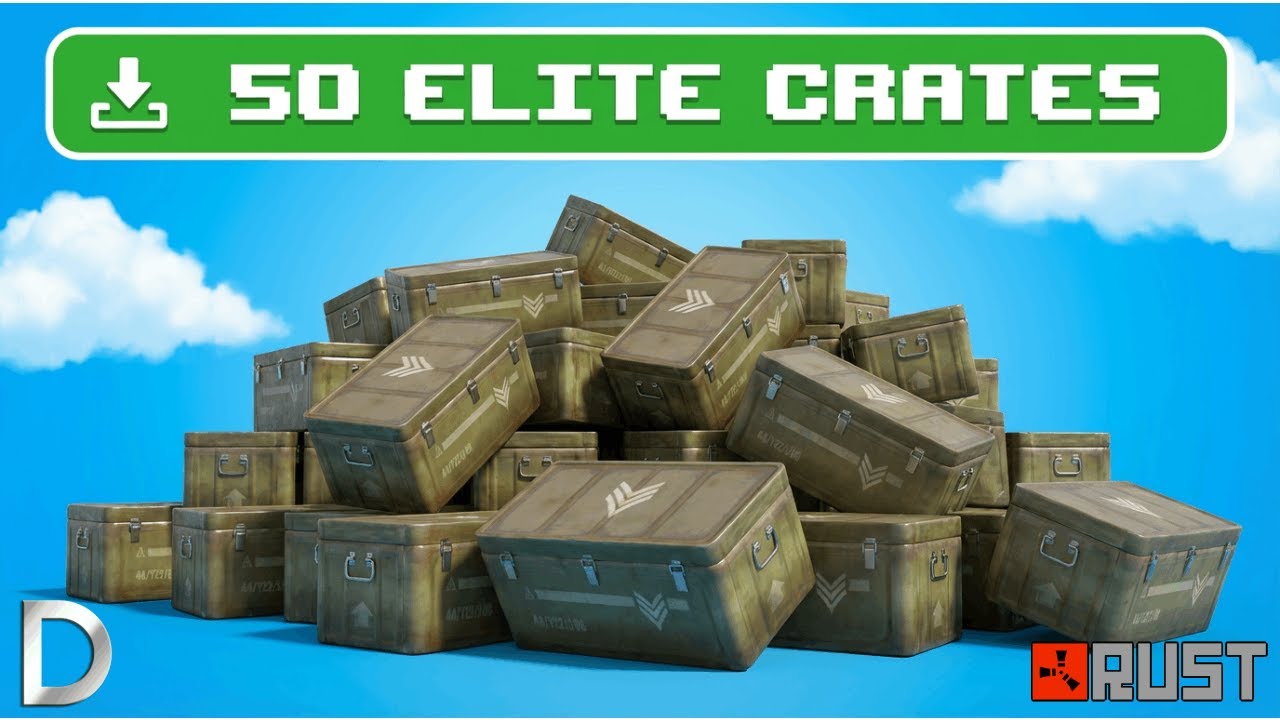 Loot from 50 elite crates in Rust