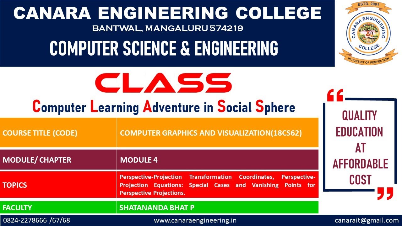 VTU CGV(18CS62)[Perspective Projections Part 1](M4 L3)