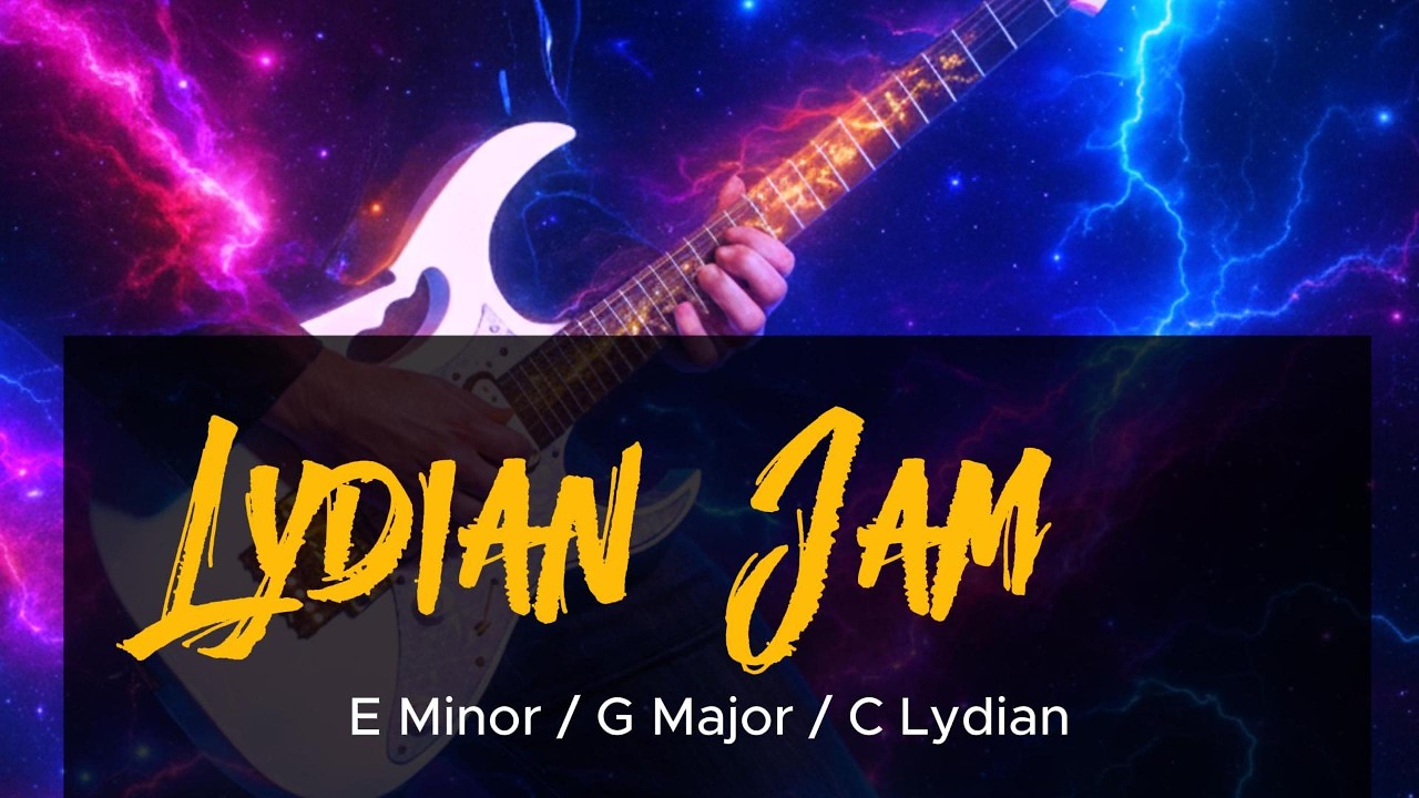 E Minor Modal Synthwave Guitar Backing Track | Atmospheric Lydian Jam