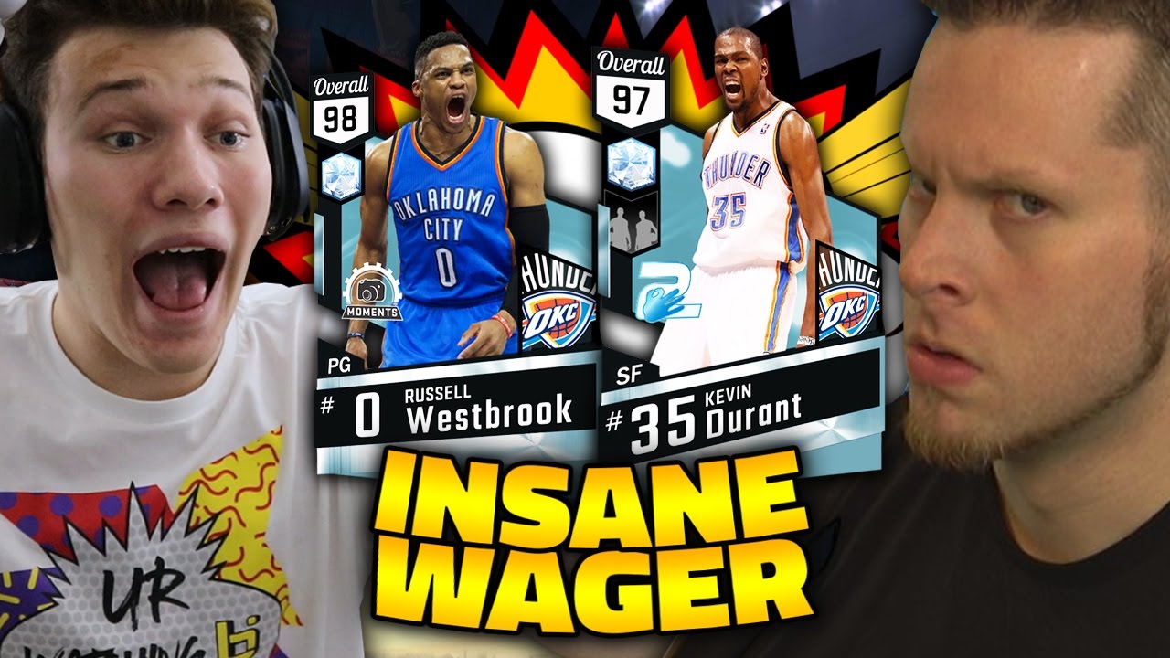 INSANE DIAMOND DURANT + WESTBROOK WAGER VS TROYDAN NBA 2K17