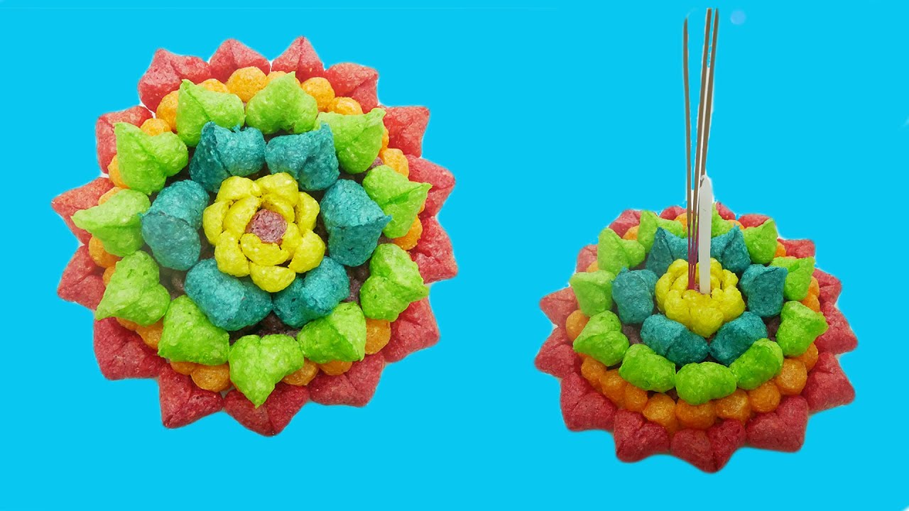 fish food krathong / วิธีทำกระทงอาหารปลาข้าวโพด แบบที่ 1